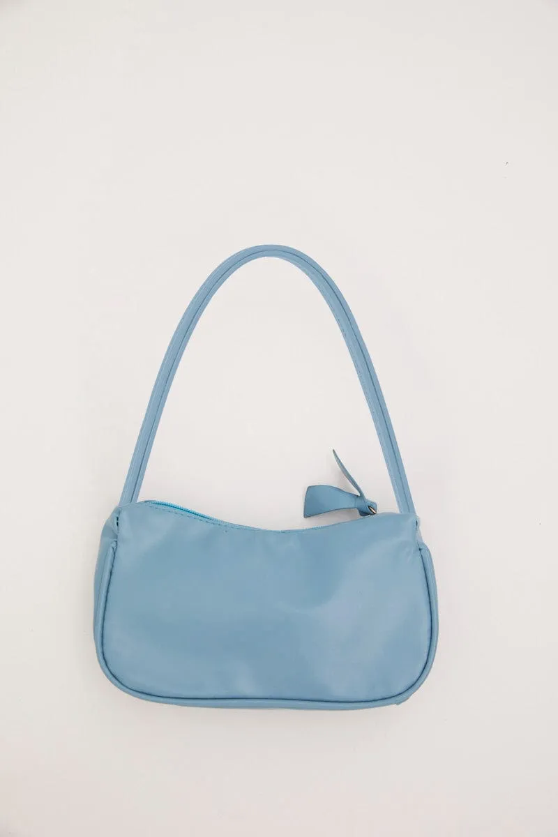 Blue Shoulder Baguette Bag