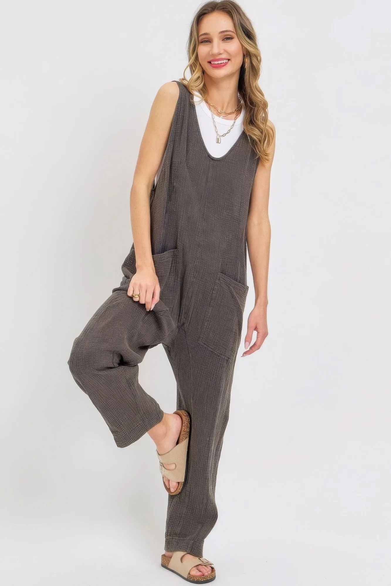 Blue Zone Planet |  Mineral Washed Summer Jumpsuit