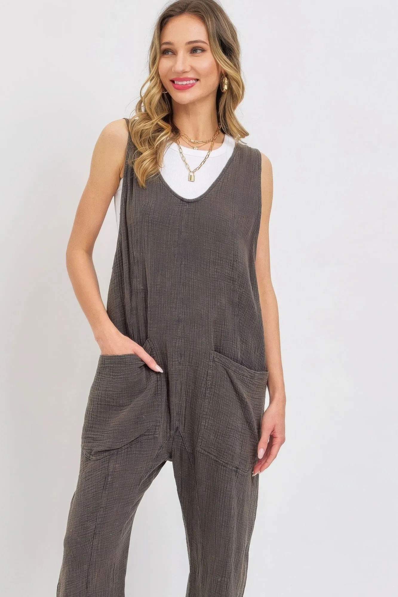 Blue Zone Planet |  Mineral Washed Summer Jumpsuit