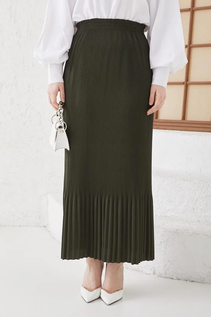 BNG Women - Pleated Hijab Skirt Khaki - Clermont