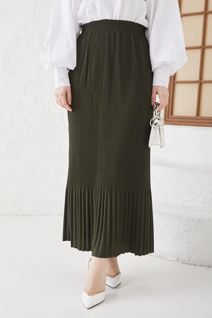 BNG Women - Pleated Hijab Skirt Khaki - Clermont