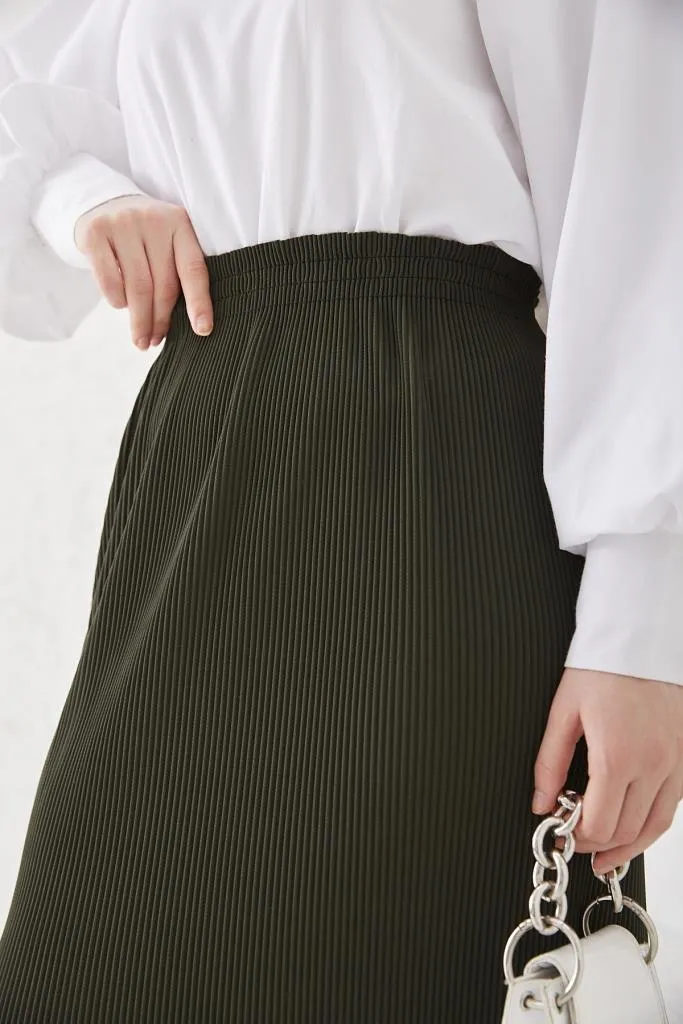 BNG Women - Pleated Hijab Skirt Khaki - Clermont