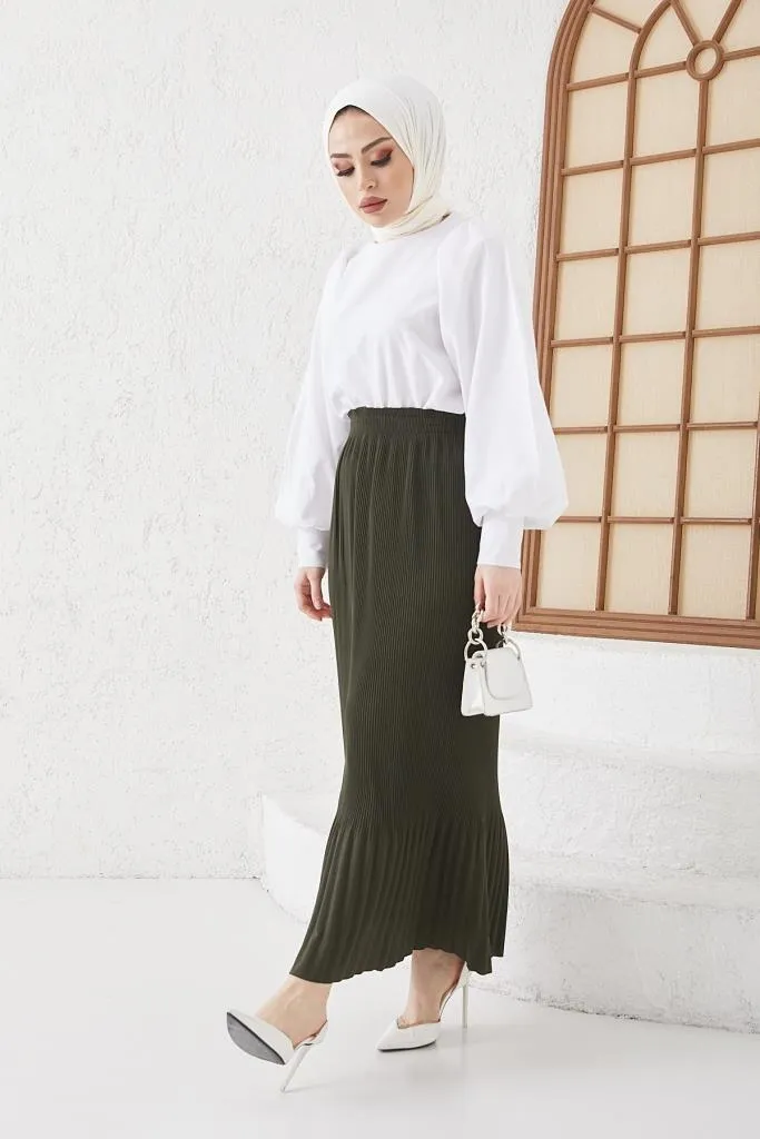 BNG Women - Pleated Hijab Skirt Khaki - Clermont
