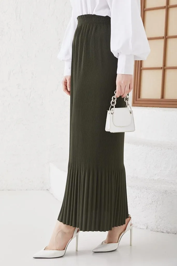 BNG Women - Pleated Hijab Skirt Khaki - Clermont