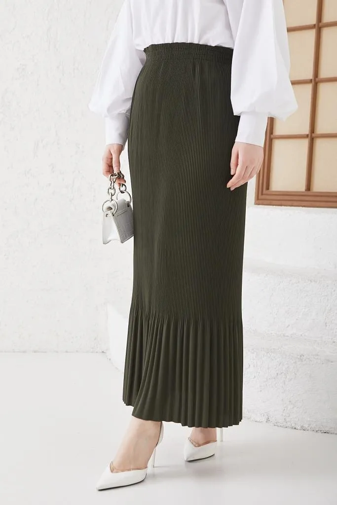 BNG Women - Pleated Hijab Skirt Khaki - Clermont