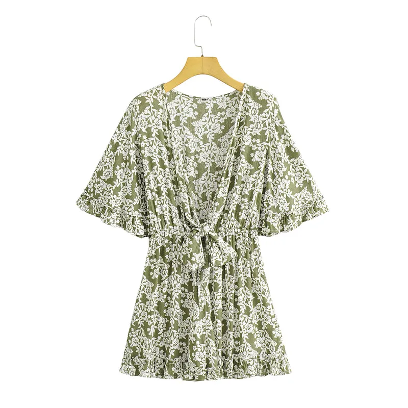 Boho Jumpsuit, Boho Romper, Playsuit, Florence in Green