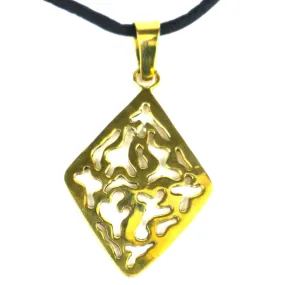 Bomb Shell Diamond-Shaped Pendant on Cord Craftworks Cambodia