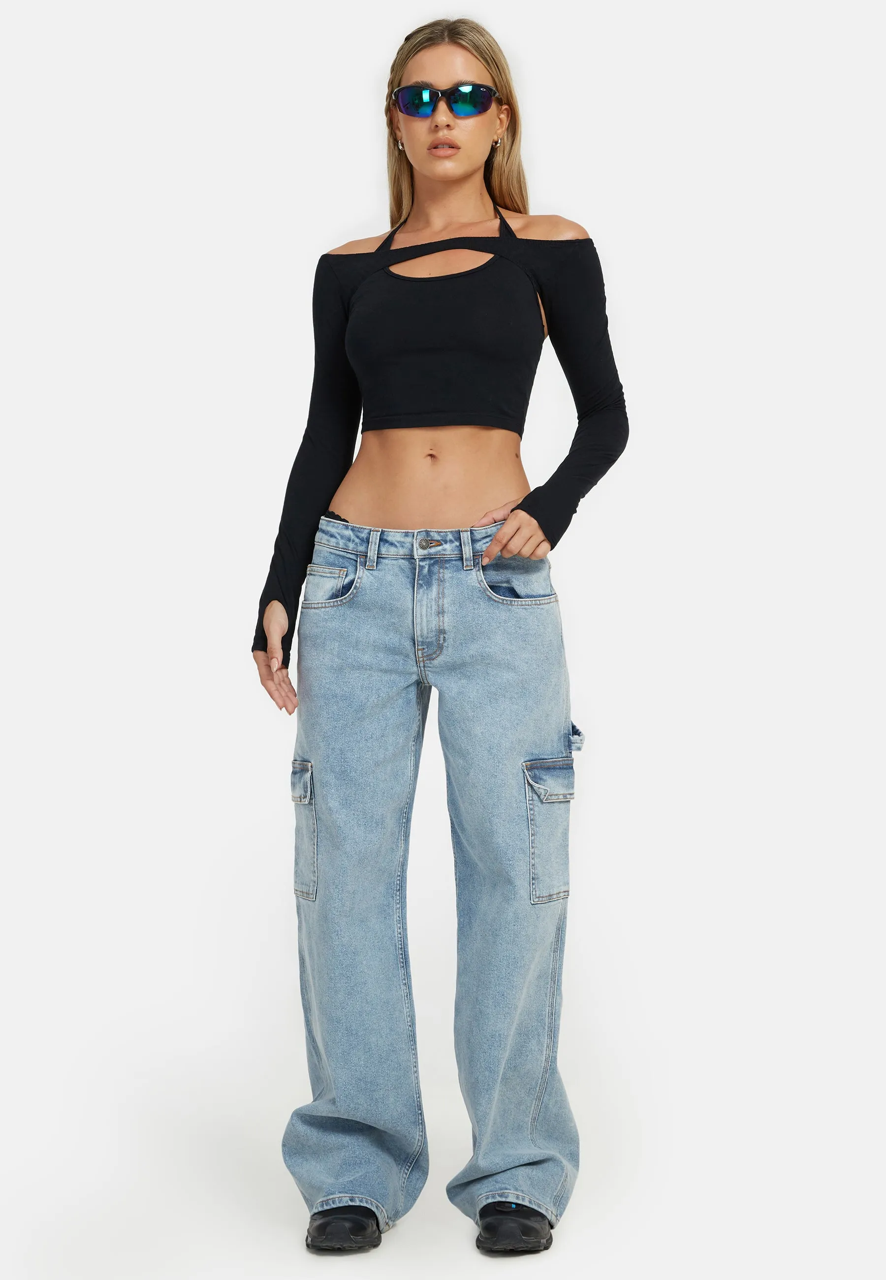 Brandy Long Sleeve Top in Black
