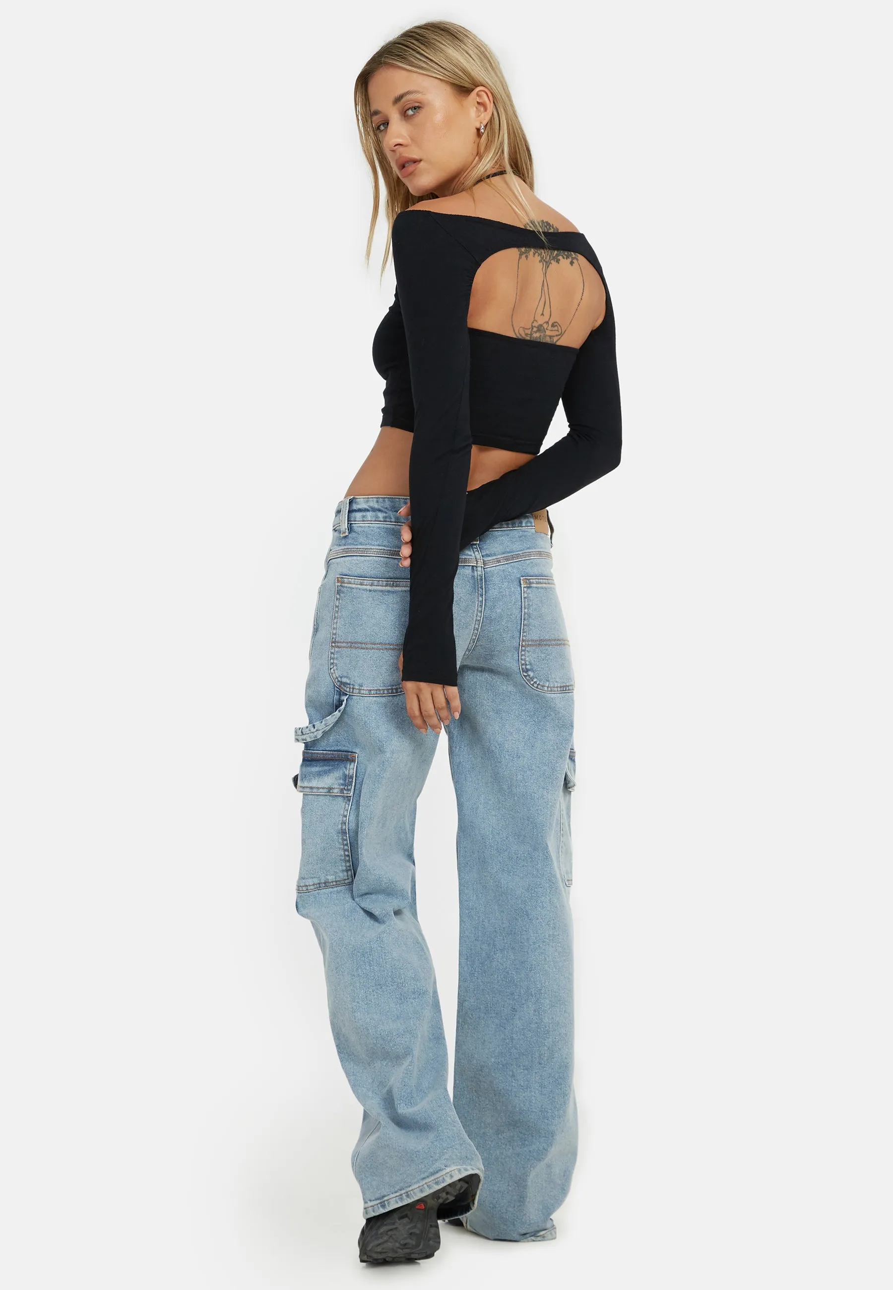 Brandy Long Sleeve Top in Black