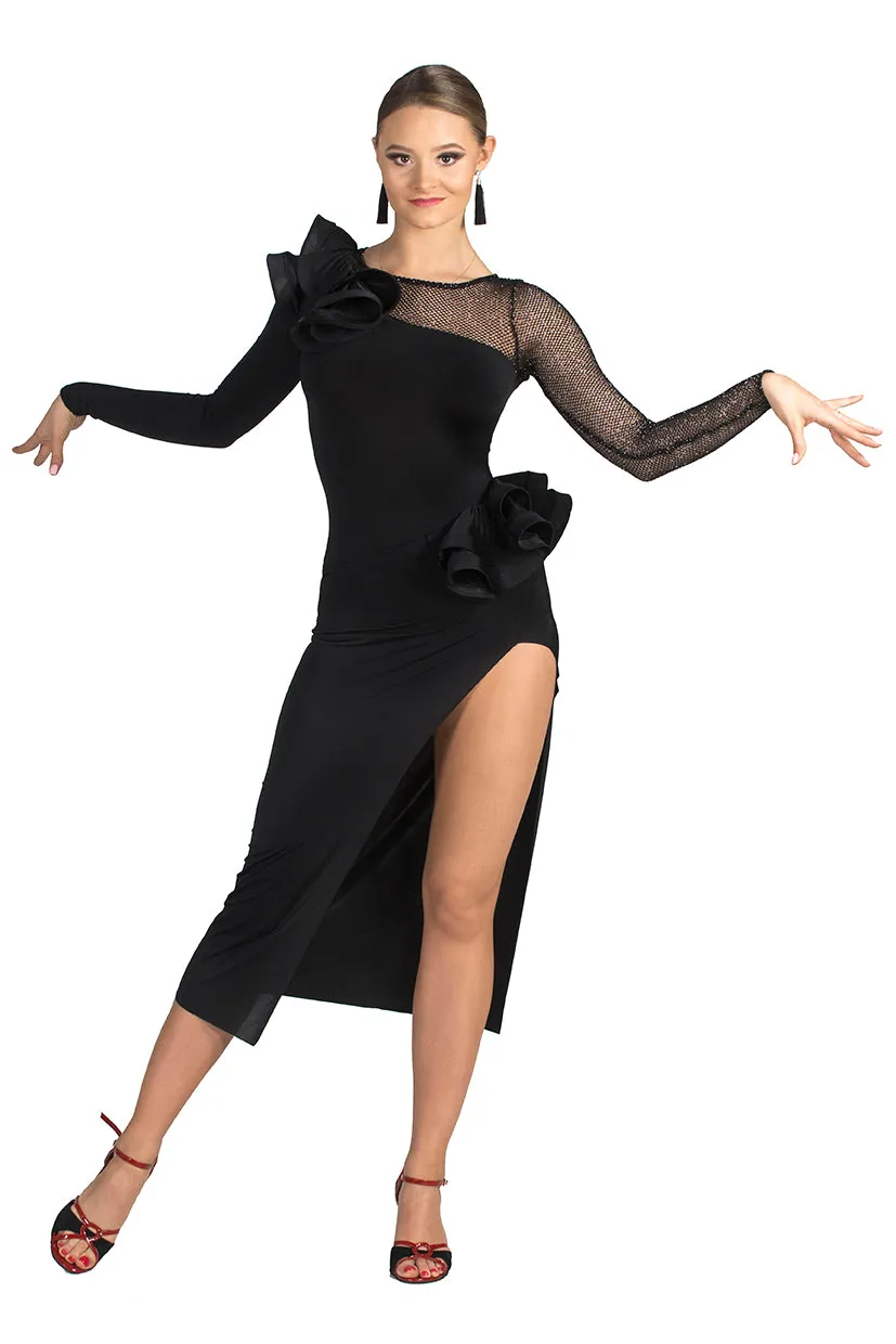 Broadway Frill Dress in Black