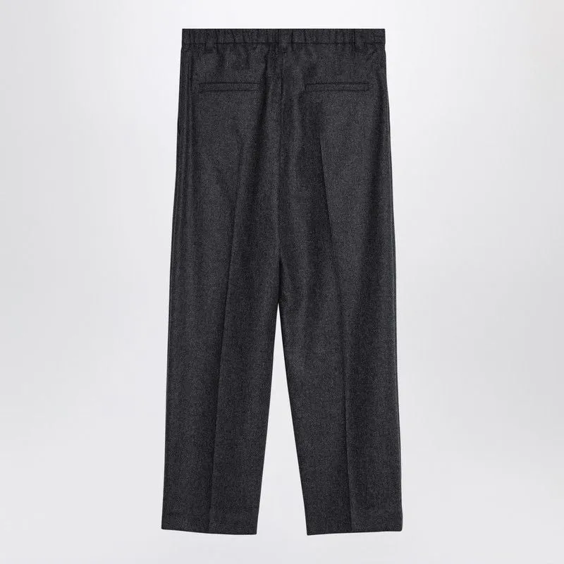 BRUNELLO CUCINELLI Elegant Dark Grey Wool-Cashmere Trousers