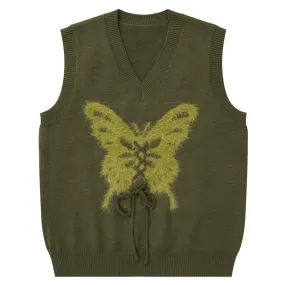 Butterfly Knit Vest in Green