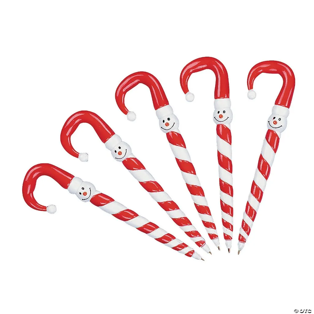 Candy Cane Snowman Pen