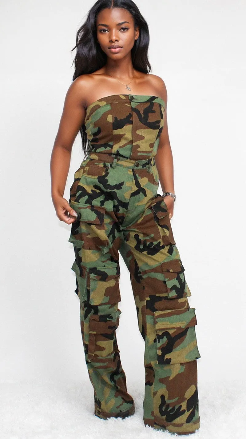 Cargo Denim Jumpsuit