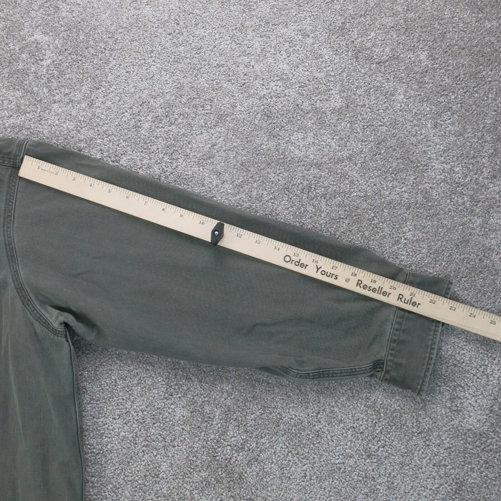 Carhartt Shirt Mens Green XL Button Down Insulated Workwear Long Sleeve Cotton