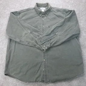 Carhartt Shirt Mens Green XL Button Down Insulated Workwear Long Sleeve Cotton
