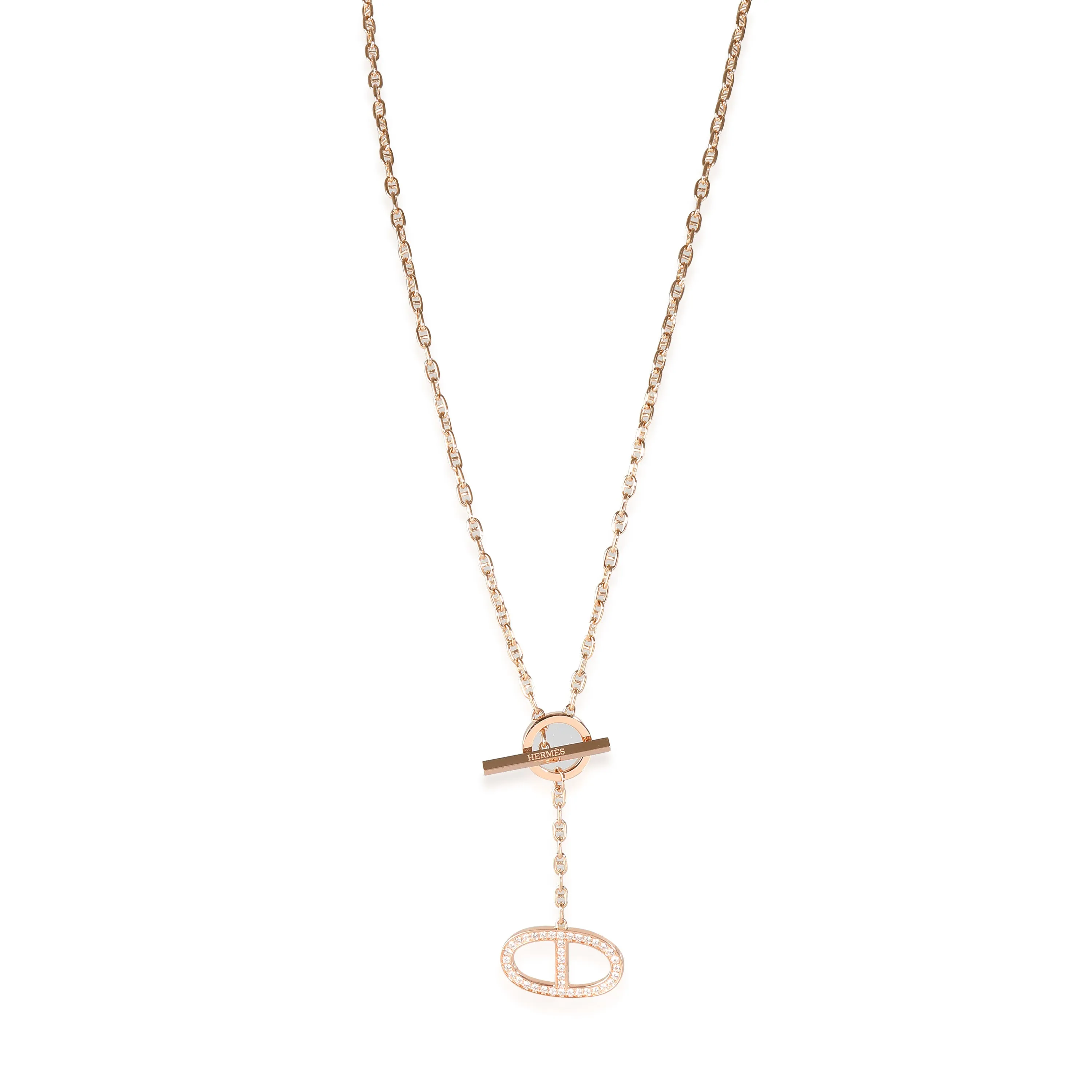 Chaine dancre Fashion Necklace in 18k Rose Gold 0.3 CTW