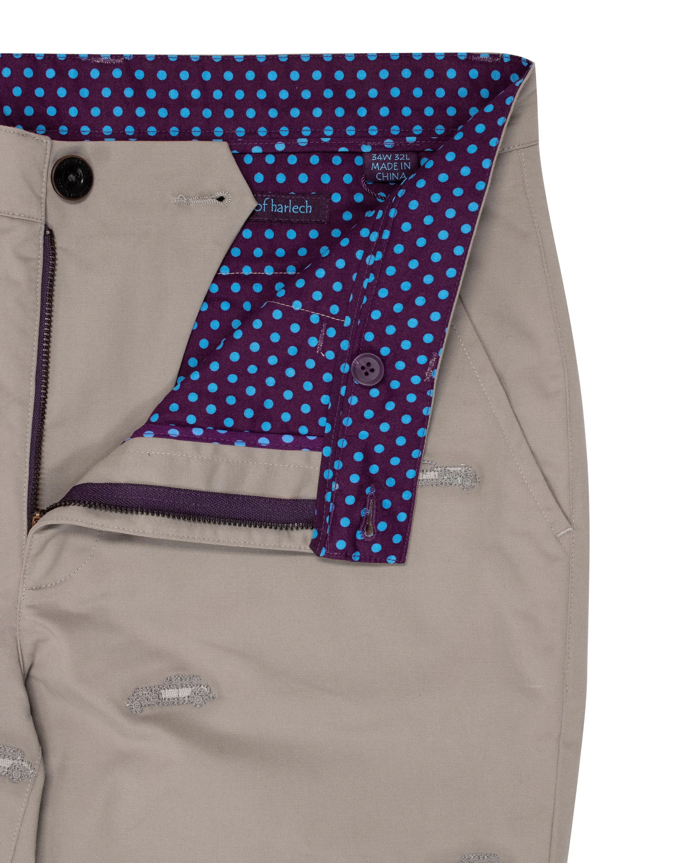 Charles Cars Embroidery Elephant Pants