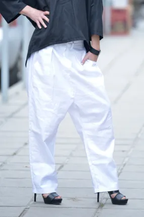 CHERRY Linen Drop Crotch Pants