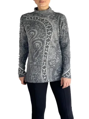 Chico's Top Sweater Turtleneck Gray Size 1 SKU 000048