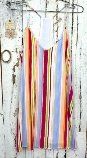 Coastal Shift Dress - Bright Stripe