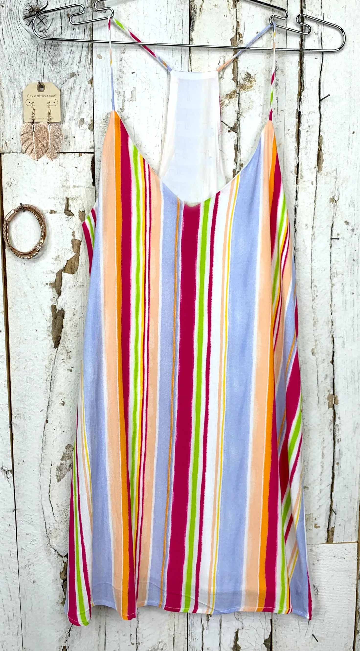 Coastal Shift Dress - Bright Stripe
