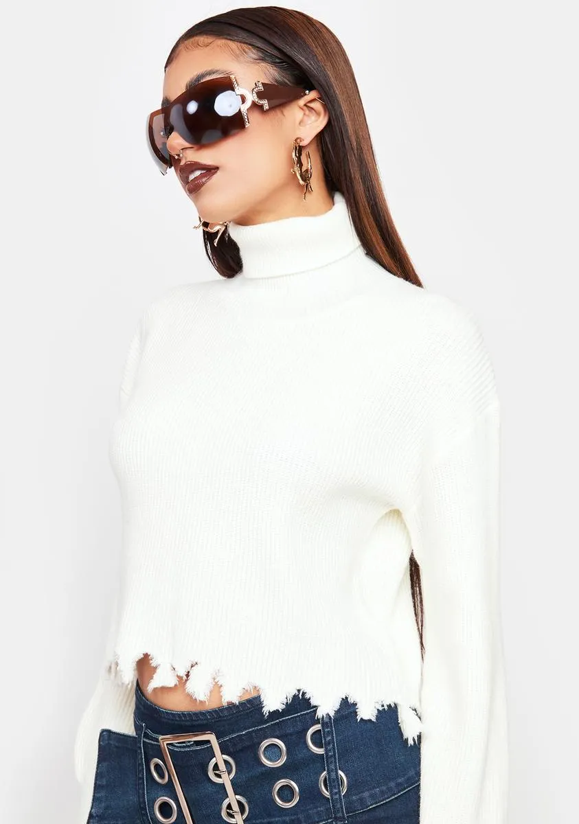 Coldest Winter Distressed Turtleneck Top