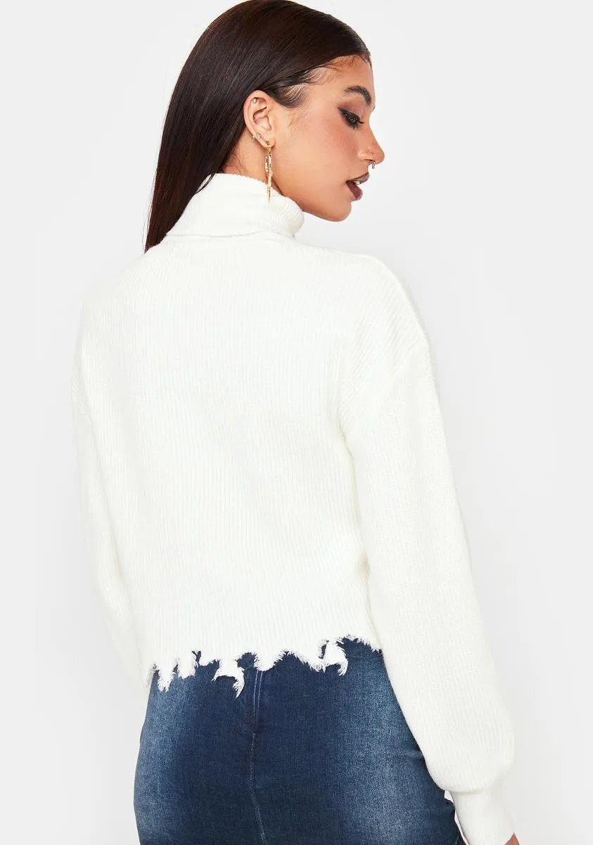 Coldest Winter Distressed Turtleneck Top