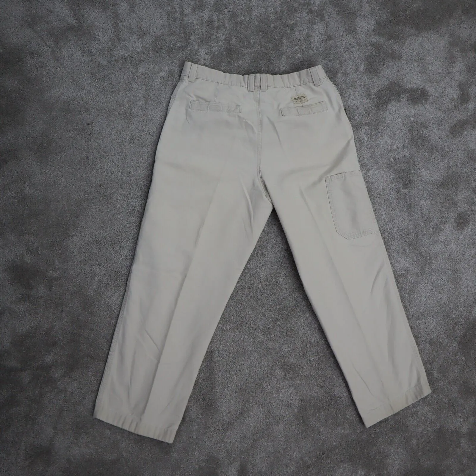 Columbia Pant Mens Size 32W Solid Light Beige Chino Outdoor 100% Cotton Pockets
