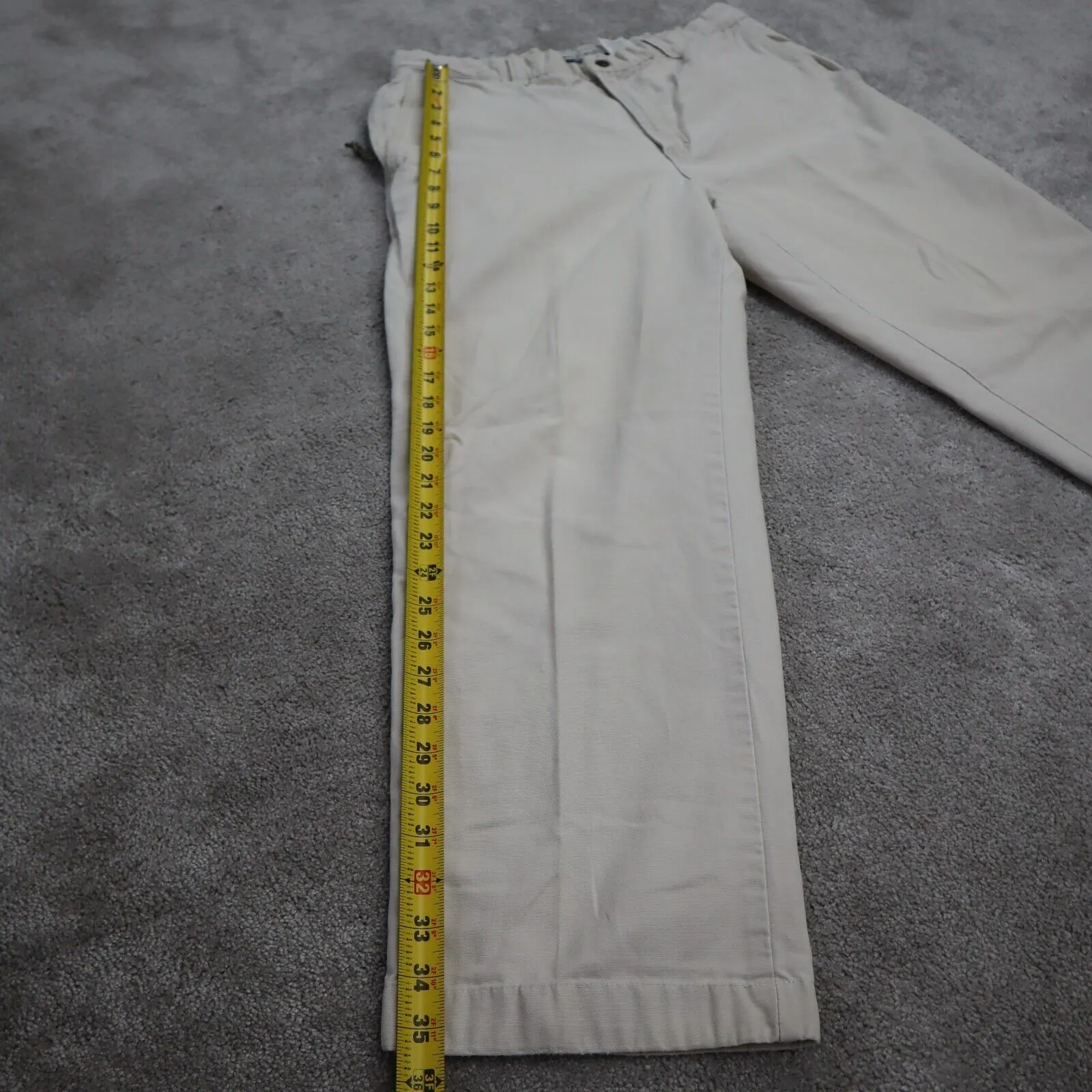 Columbia Pant Mens Size 32W Solid Light Beige Chino Outdoor 100% Cotton Pockets