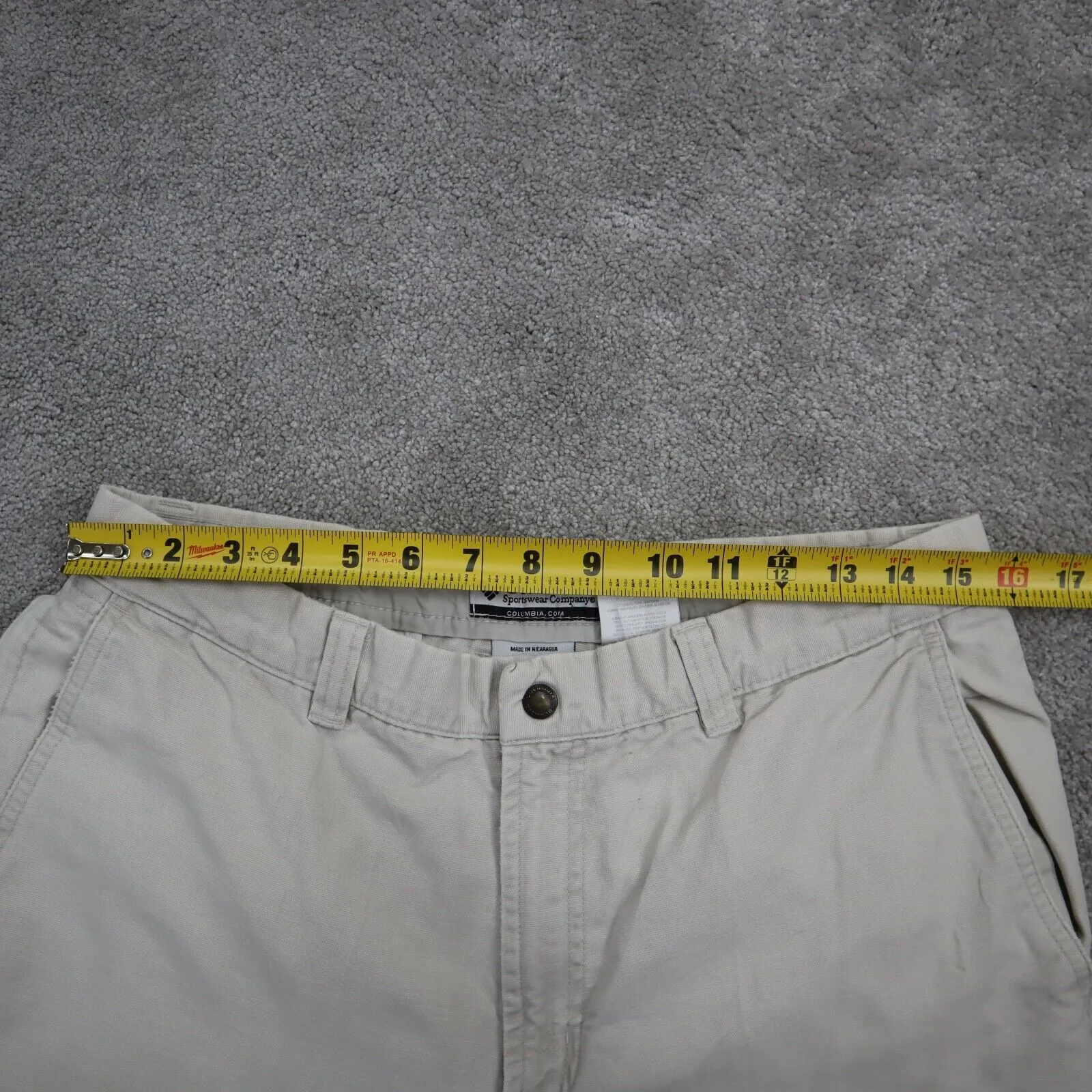 Columbia Pant Mens Size 32W Solid Light Beige Chino Outdoor 100% Cotton Pockets
