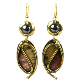 Continuity Hematite Copper and Brass Earrings Brass Images