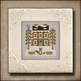 Country Cottage Needleworks - Frosty Forest - Raccoon Cabin Pattern - 1