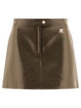 COURREGÈS Chic Green A-Line Mini Skirt