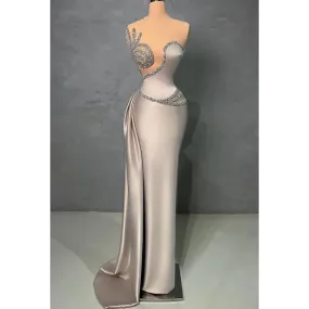 Couture & Ornate Sleeveless V-neck Sheath Formal Prom Dress