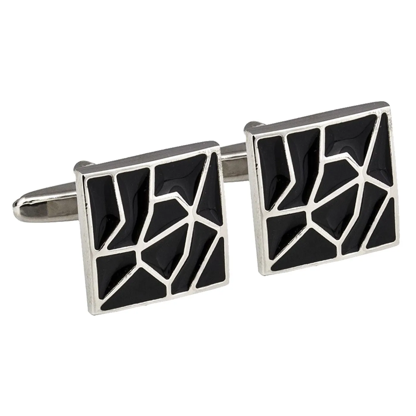 Cracked Black Cufflinks