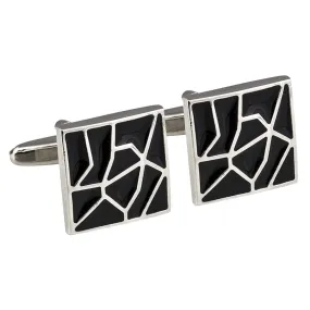 Cracked Black Cufflinks