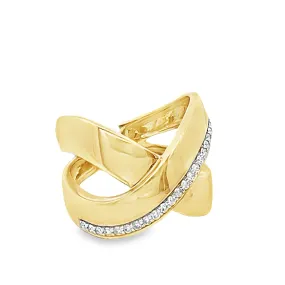 Cross-Cross Polished Fashion Ring