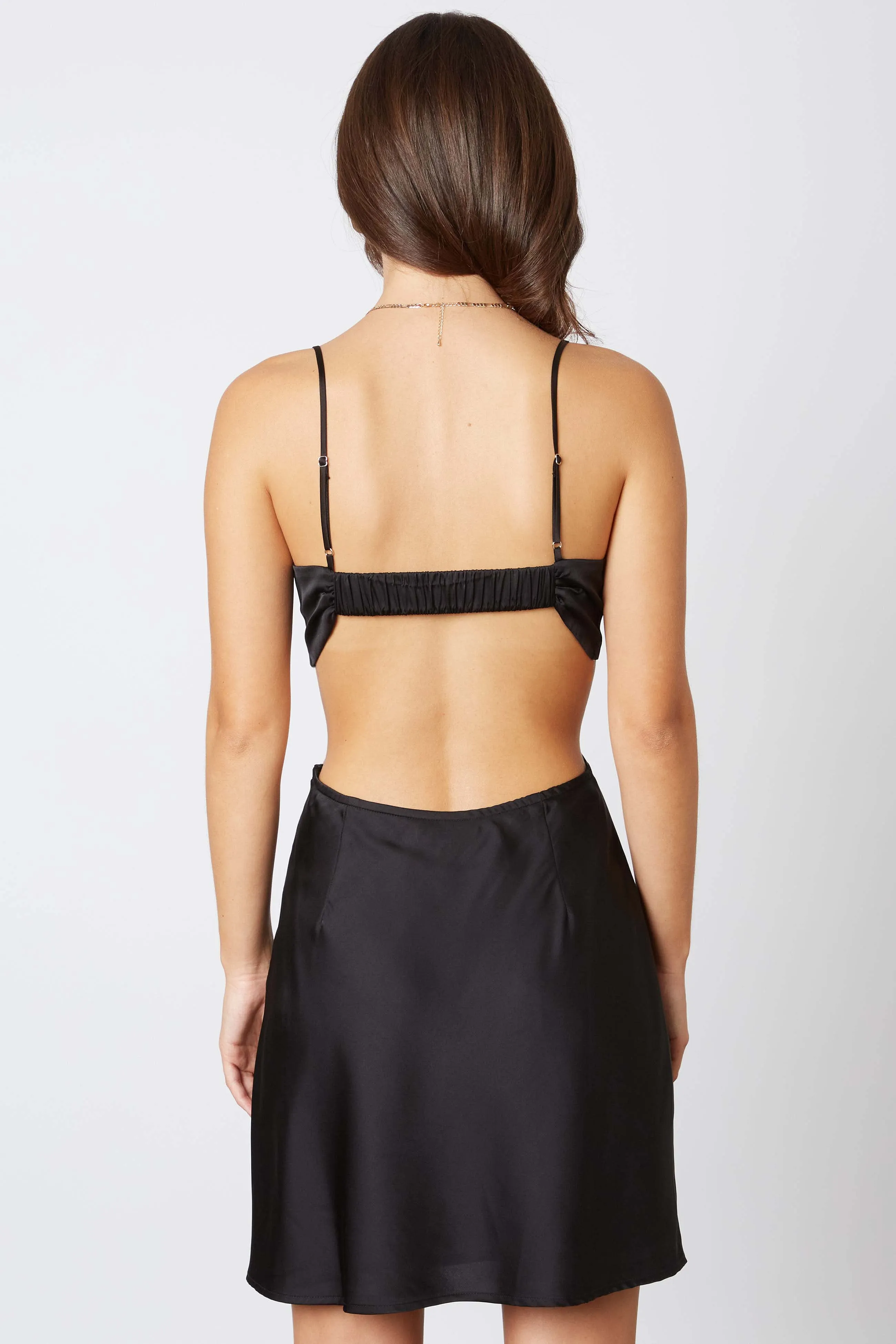 Cut Out Satin Mini Dress