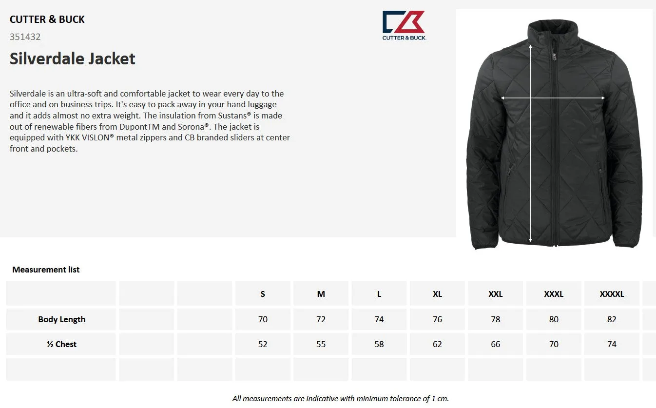 Cutter & Buck Silverdale Men's Quilted Jacket | Lightweight | Padded | Navy or Black | S-4XL
