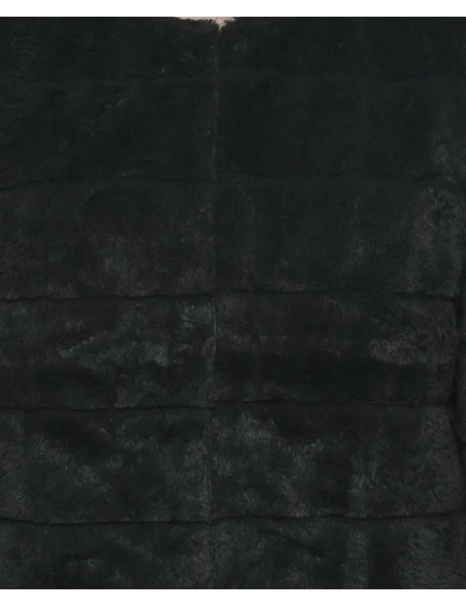 Dark Green Faux Fur Coat - M