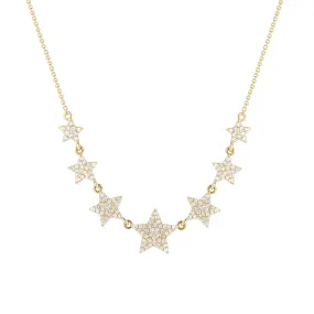 Diamond Graduated Star Necklace