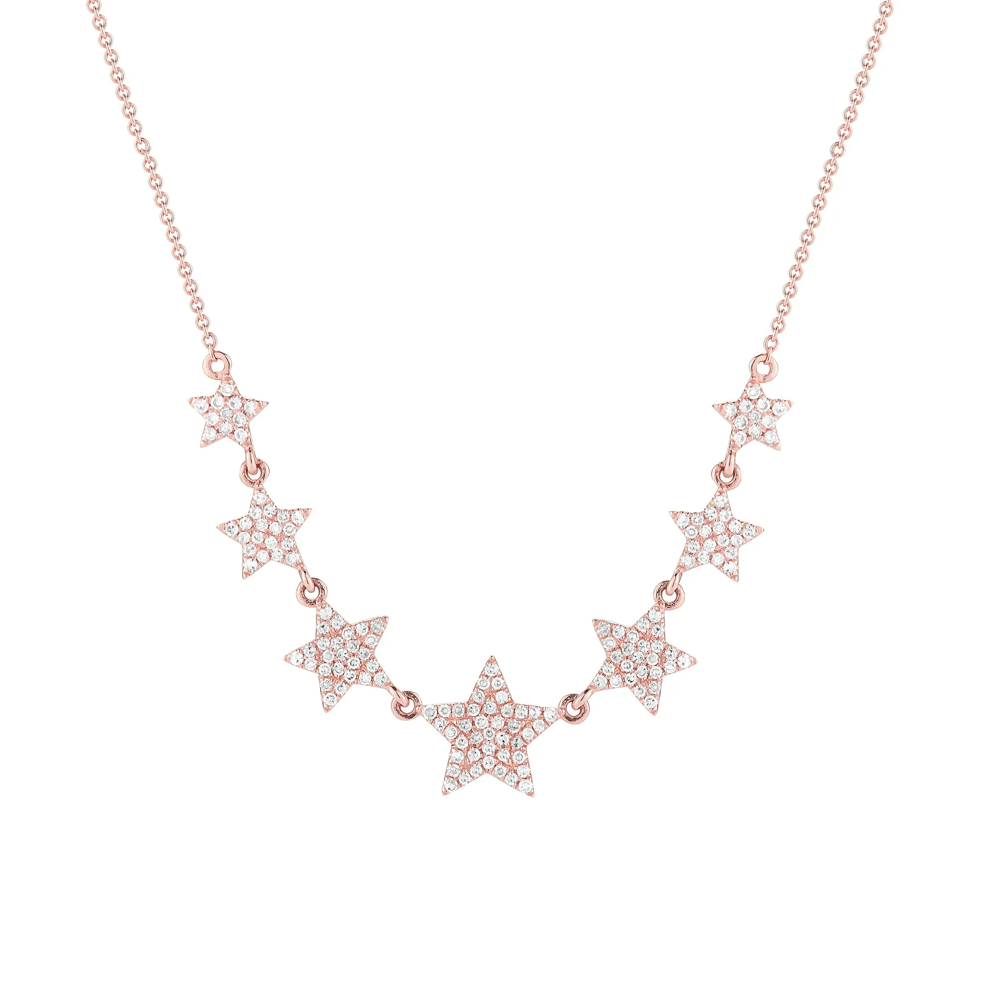 Diamond Graduated Star Necklace