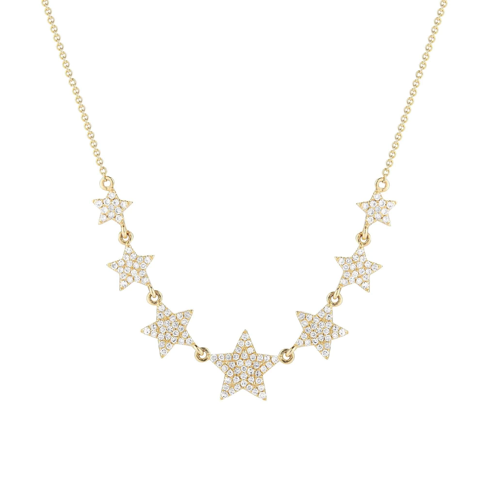 Diamond Graduated Star Necklace