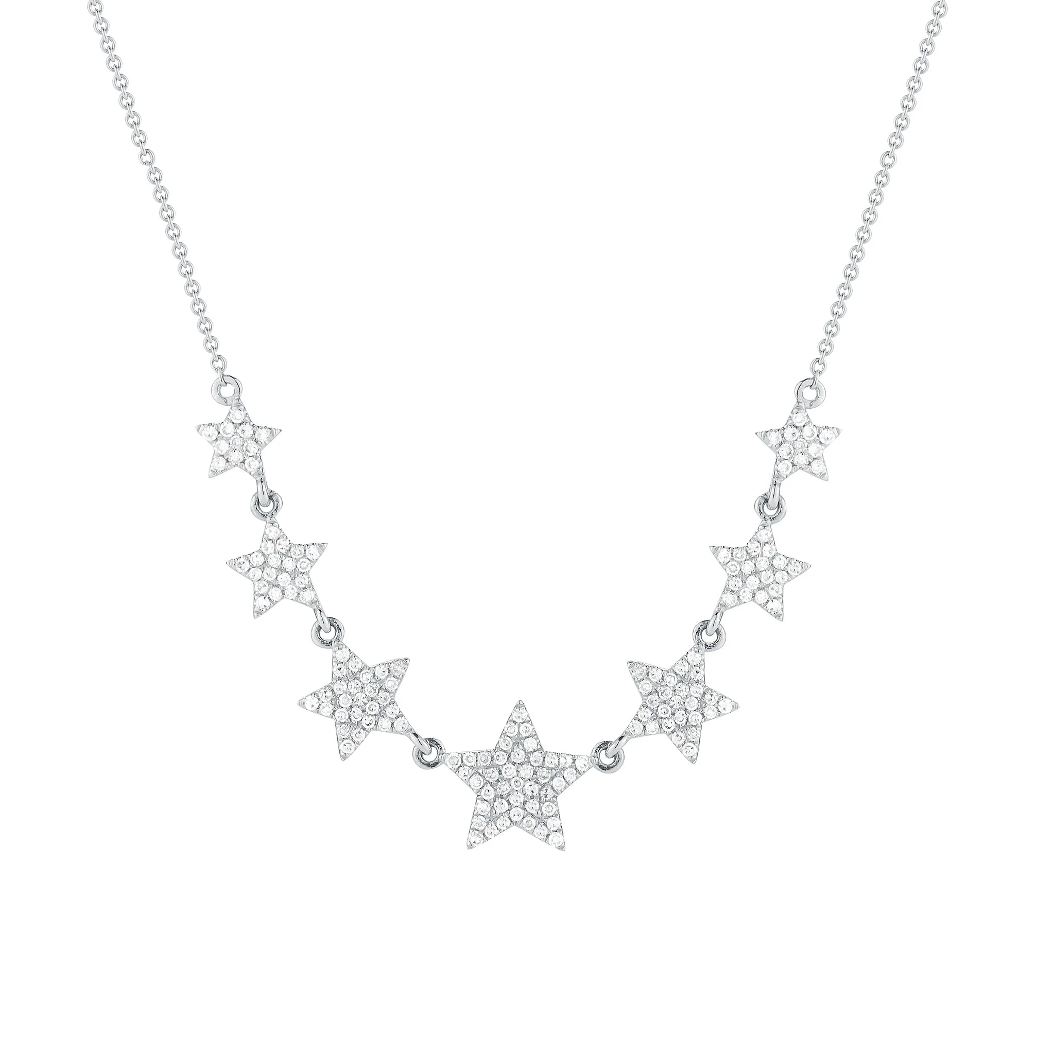 Diamond Graduated Star Necklace