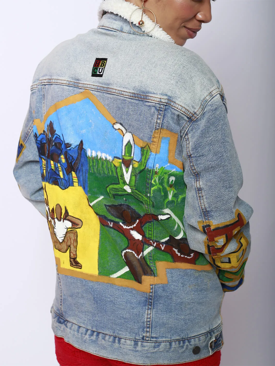 Distressed Unisex HBCU Library Outline Design Jacket