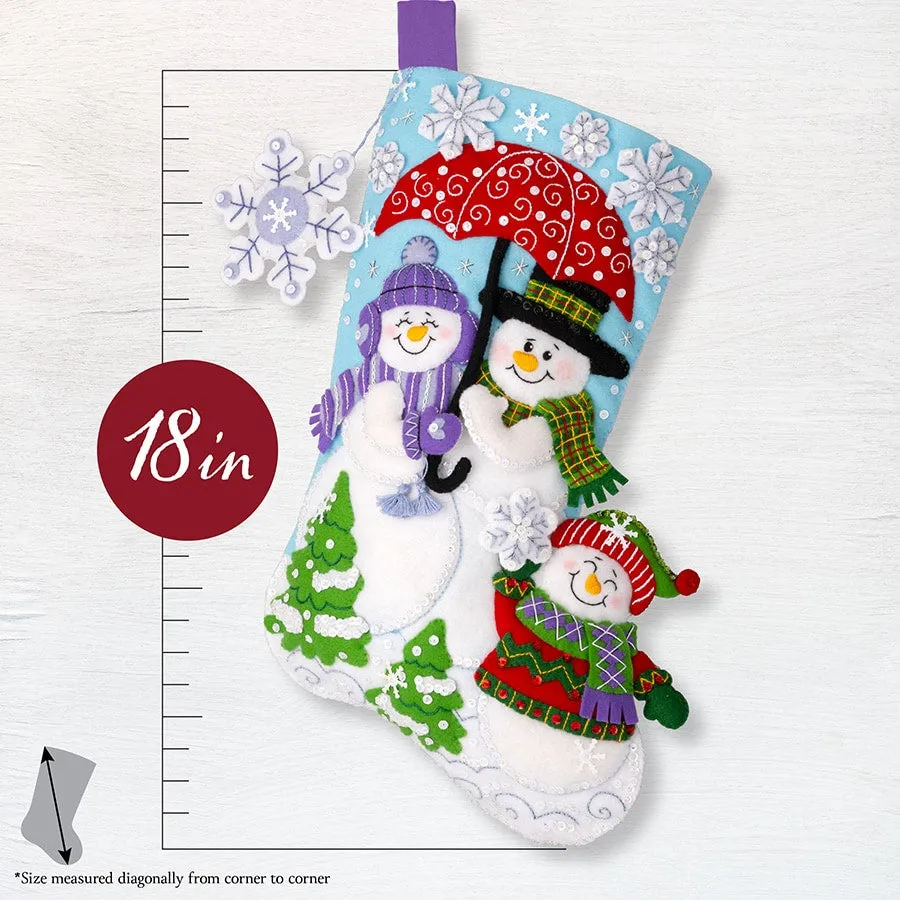 DIY Bucilla Frosty Family Snowman Christmas Felt Stocking Kit
