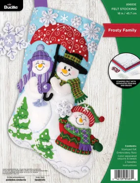 DIY Bucilla Frosty Family Snowman Christmas Felt Stocking Kit