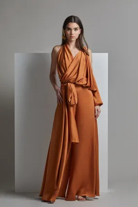 Draped Flared Jumpsuit