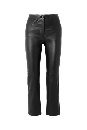Duke Cropped Leather Flared Pants